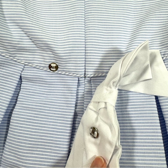 Florence Eiseman A Line Textured Stripe Dress Blue White - Picture 5 of 6